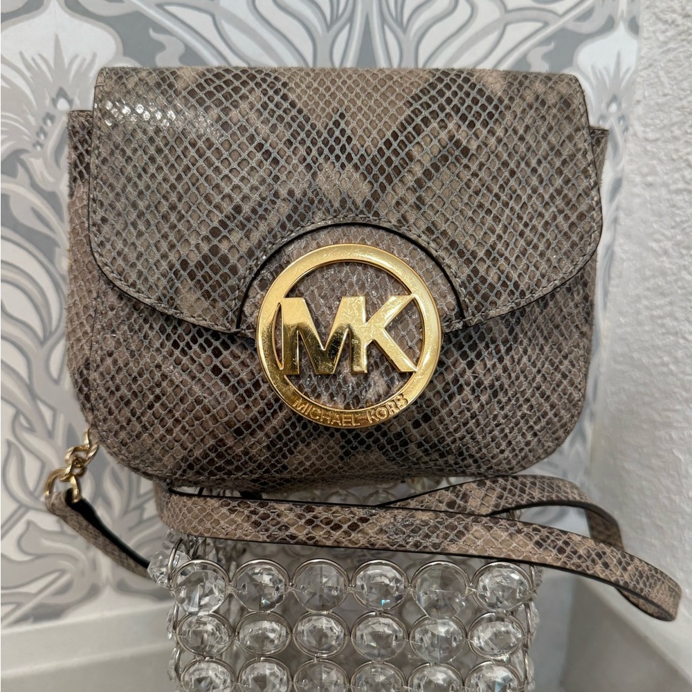 Michael Kors Crossbody Python Embossed Leather Small